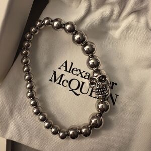 Alexander McQueen Silver Skull Bead Bracelet